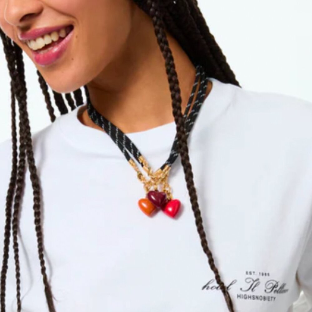 BEST Roxanne Assoulin The Happy Cord Charm Necklace Black/Black - Picture 2 of 5